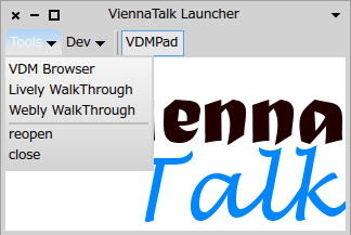 ViennaLauncher tools menu